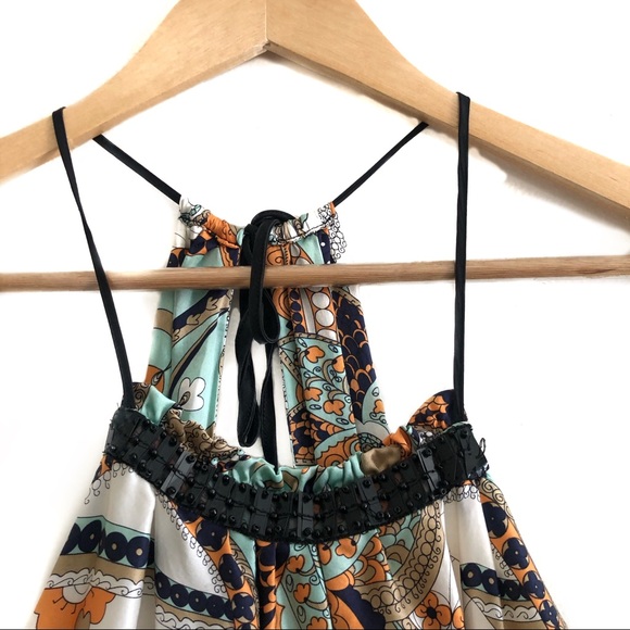 Arden B. Retro Pattern Halter Neck Shift Dress - Picture 2 of 6